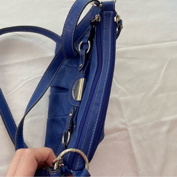 Rosetti Blue and Silver Crossbody Bag with Decorative Stitching - Picture 4 of 8